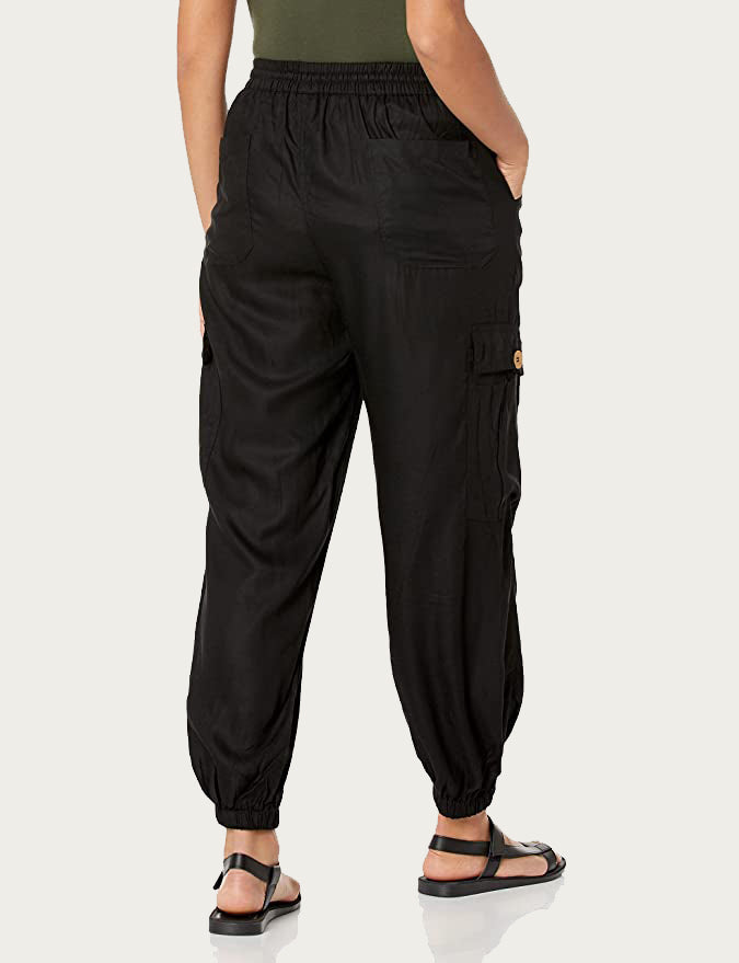 Cargo Pocket Pant with Tie Waist & Elastic Ankle