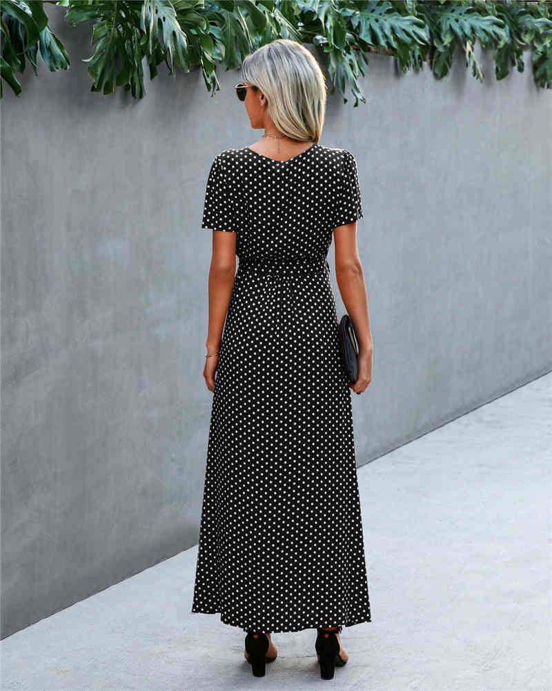 Lotti Dotti Maxi Wrap Dress/ Black
