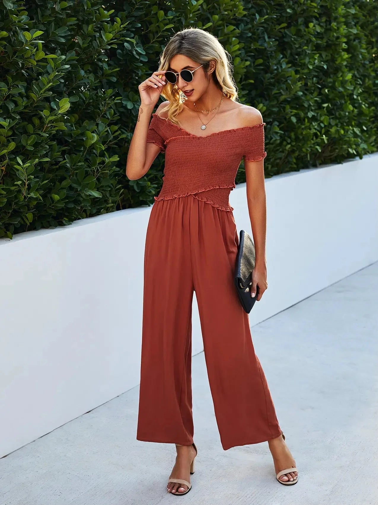Rustic Romper/ Burnt Orange