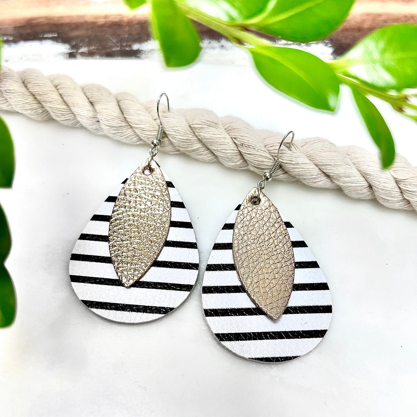 Faux Leather Cut Out Earrings